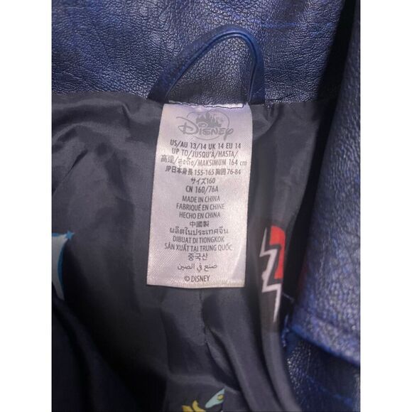 Disney Descendants Mal Faux Blue Leather Moto Jacket XL Villian - Picture 4 of 9